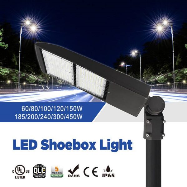 300W LED Shoebox Pole Lights Photocell/Motion Sensor function 1000W HID